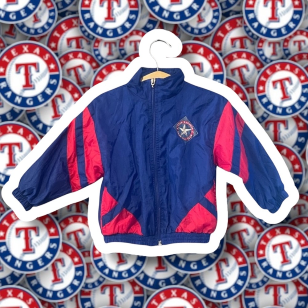 Mighty-Mac Sports MBL Texas Rangers Blue and Red Jacket